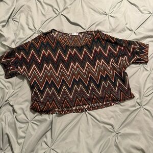 Body Central Zigzag Patterned Crop Top